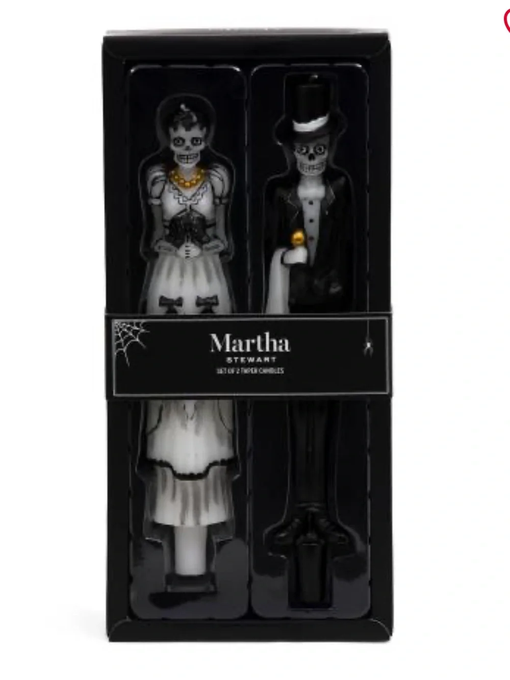 Martha Stewart NWT 2Pk Skeleton Bride & Groom Taper Candles